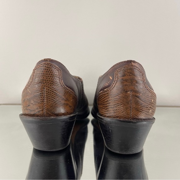 MATISSE Vintage Brown Leather Western Pointed Toe Slip On Heel Mule Ankle Boots - Picture 5 of 13